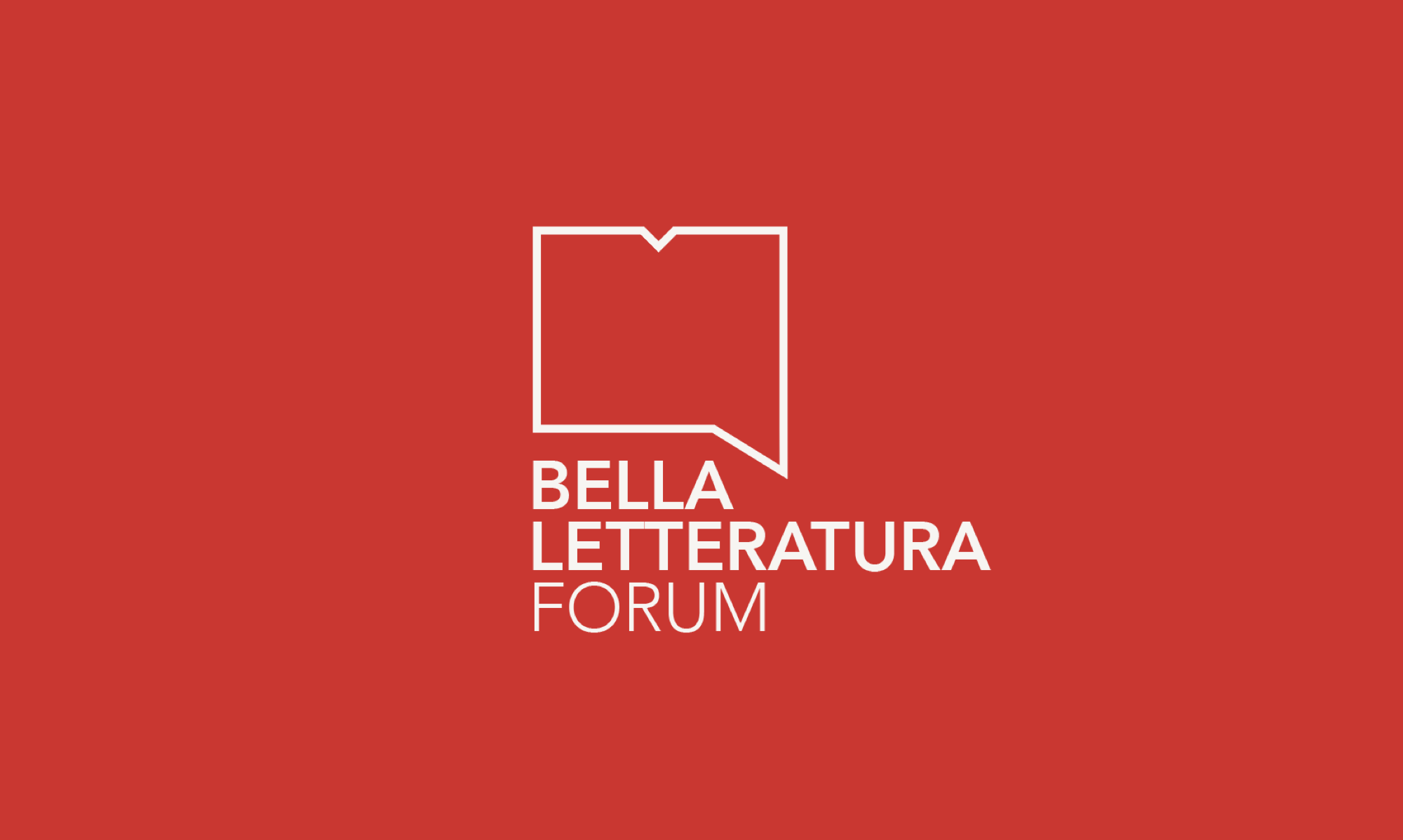 Le logotype seul, en blanc sur un aplat rouge.
