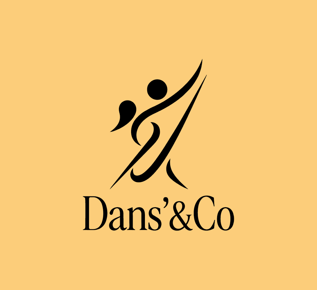 Le logo noir sur fond jaune doré.