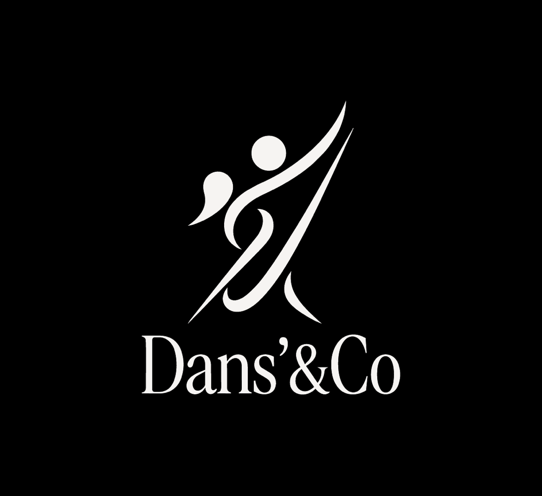Le logo blanc sur fond noir.