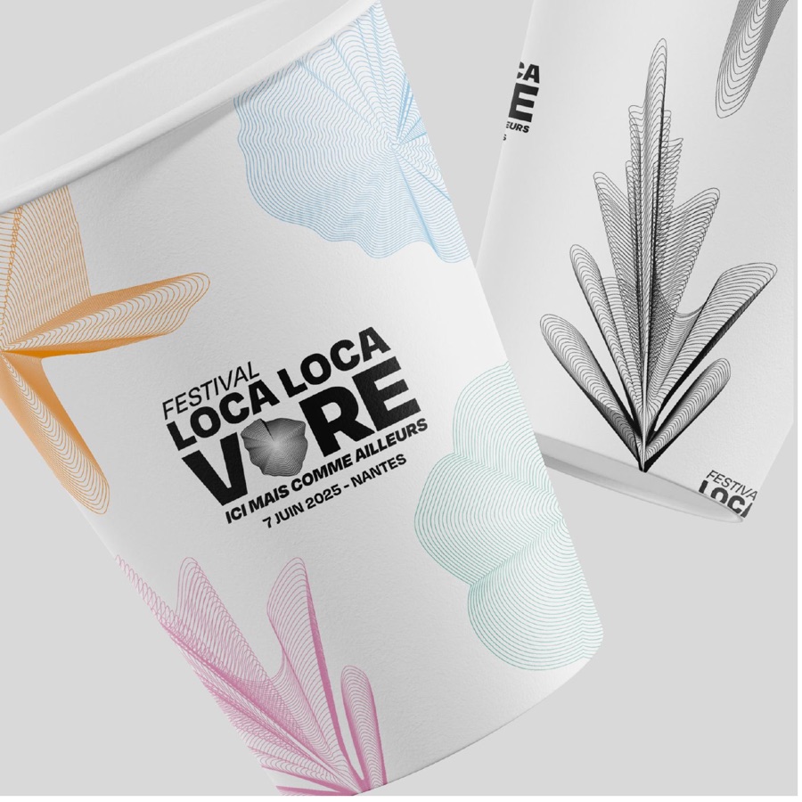 Locavore — gobelets imprimés en deux versions.